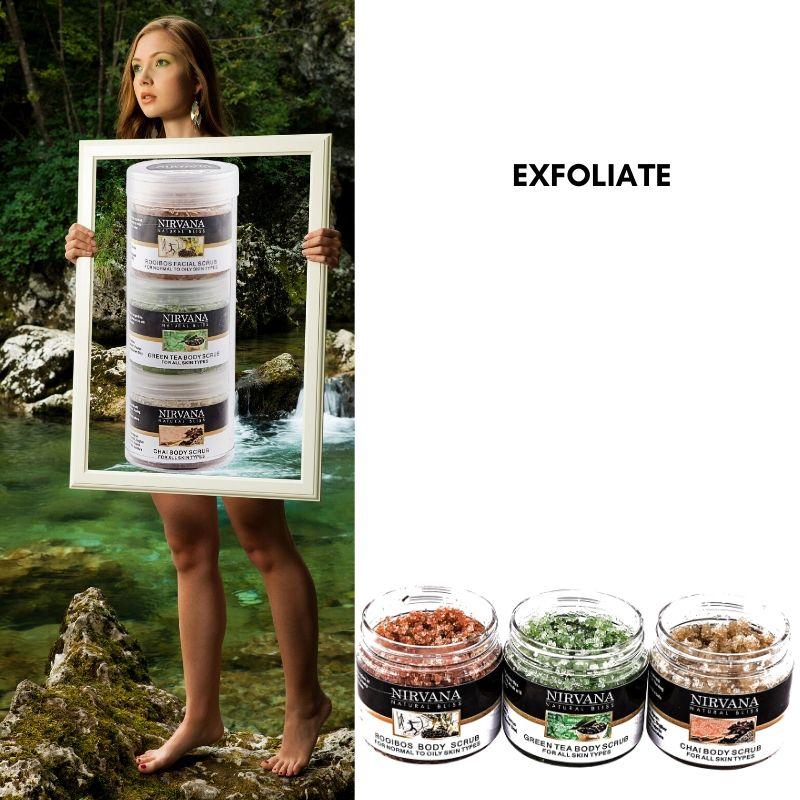 Exotic Trio of Tea Scrubs - Nirvana Natural Bliss Luxury Vegan Skincare & Health Co.