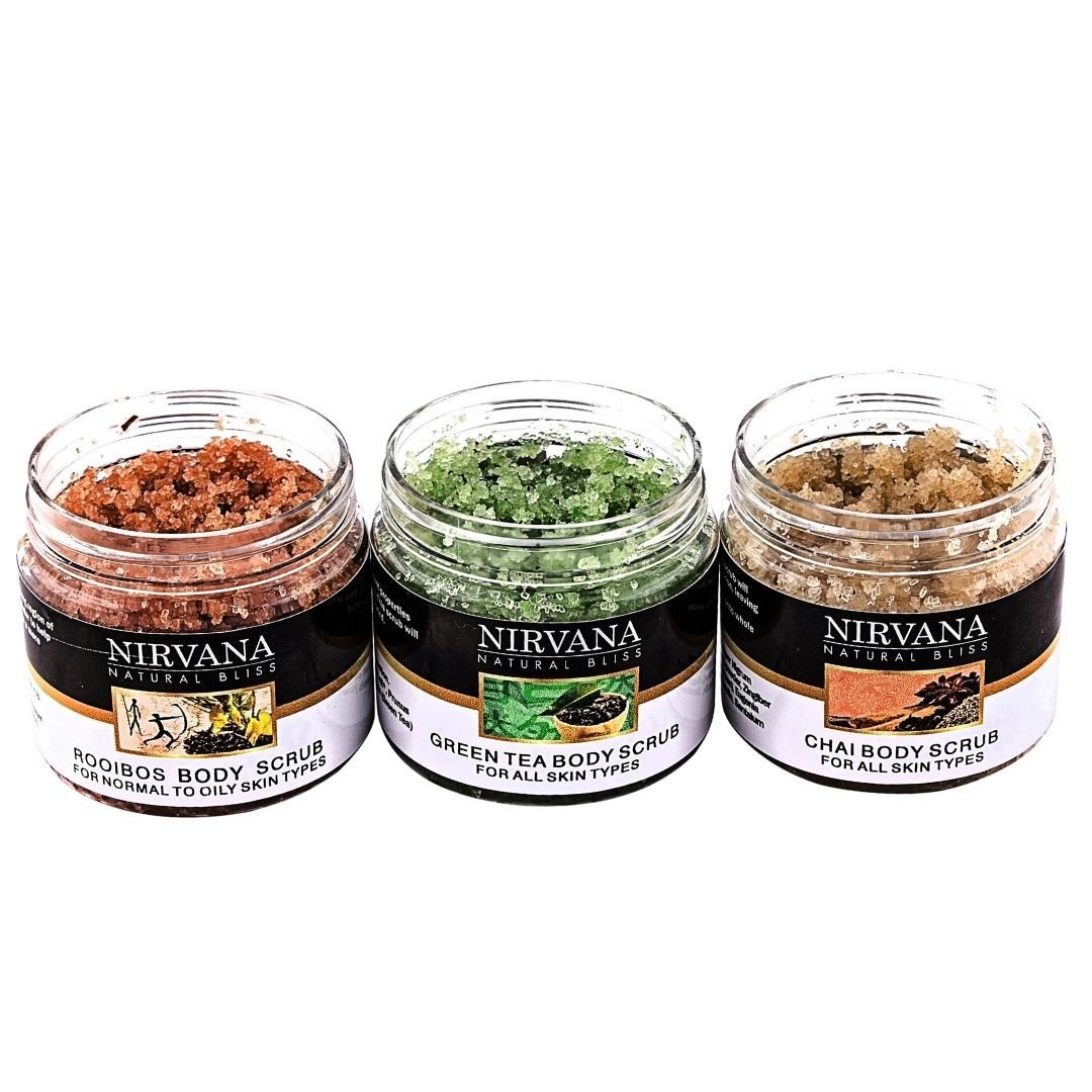 Exotic Trio of Tea Scrubs - Nirvana Natural Bliss Luxury Vegan Skincare & Health Co.