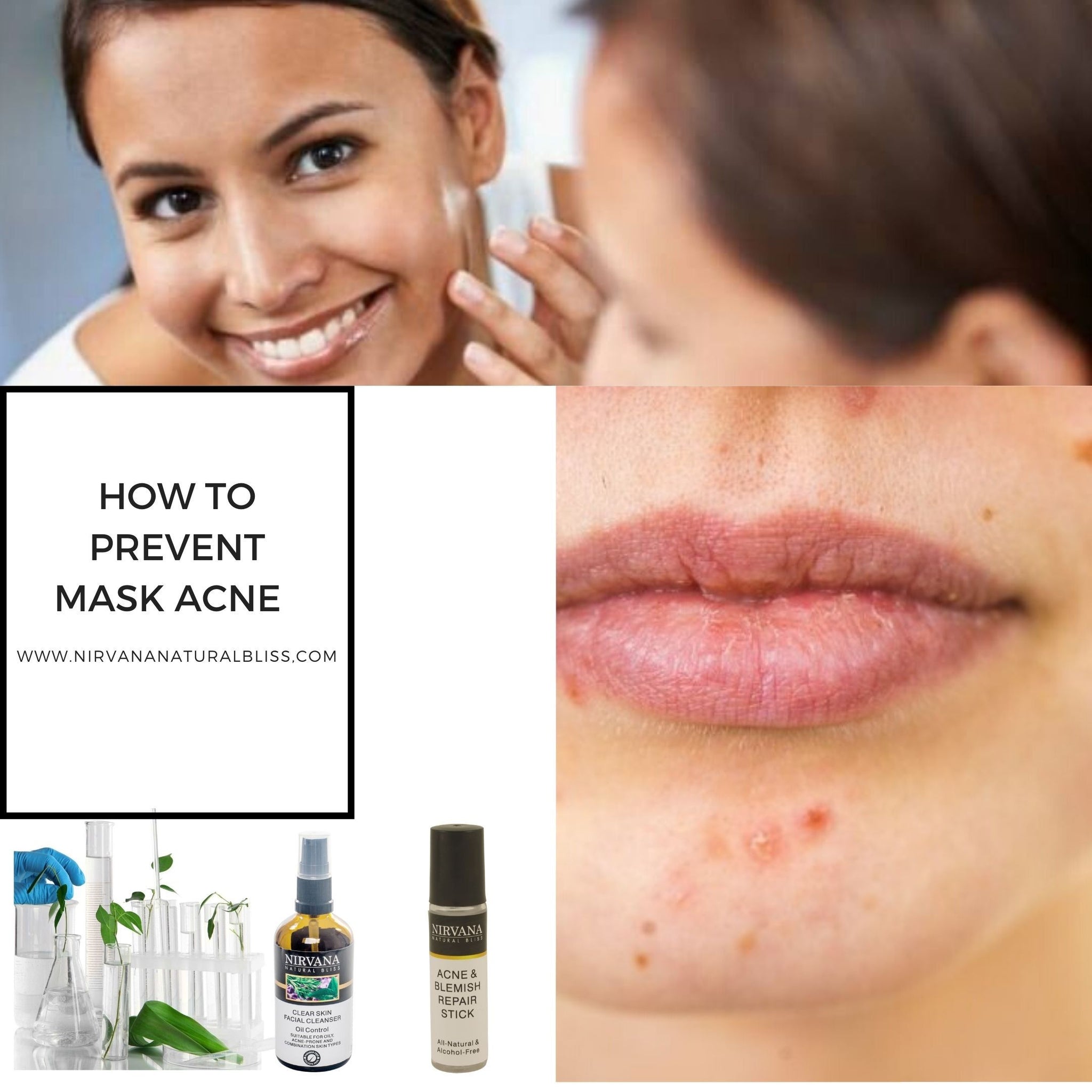 How to Prevent Mask Acne or Maskne? - Nirvana Natural Bliss Luxury Skincare                                                                                                                                                          