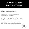 Simple 2-step daily protocol for maintaining microbiome balance and applying Eczema Cream.