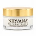 A brightening moisturiser in a glass jar with a gold lid 