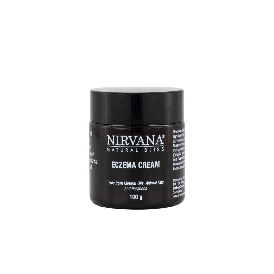 Nirvana Eczema Cream jar on a white background