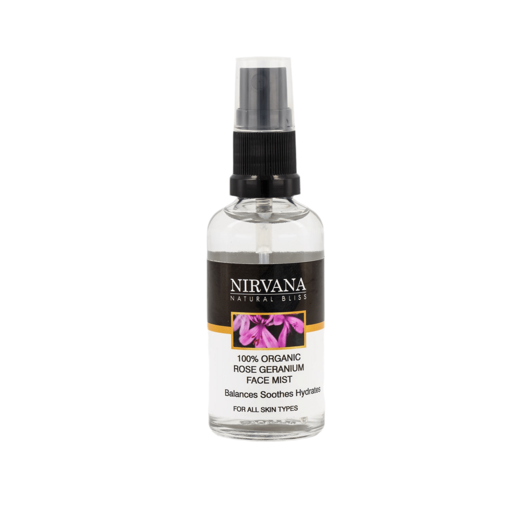 Organic Rose Geranium Facial Mist - Nirvana Natural Bliss Luxury Skincare