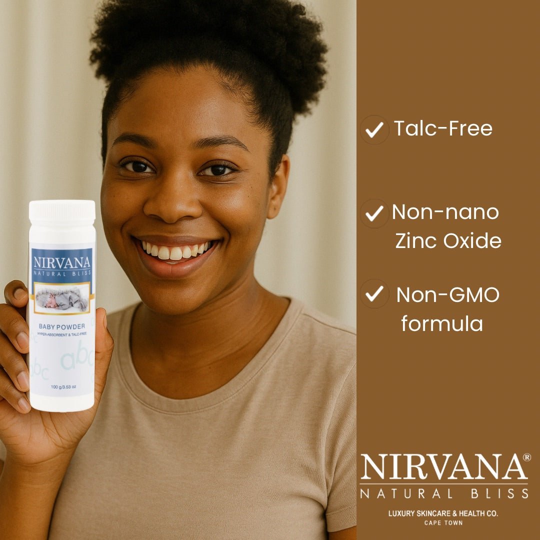 Talc - Free Baby Powder – non - GMO Cornstarch with non - nano Zinc Oxide | Nirvana Natural Bliss - Nirvana Natural Bliss Luxury Skincare